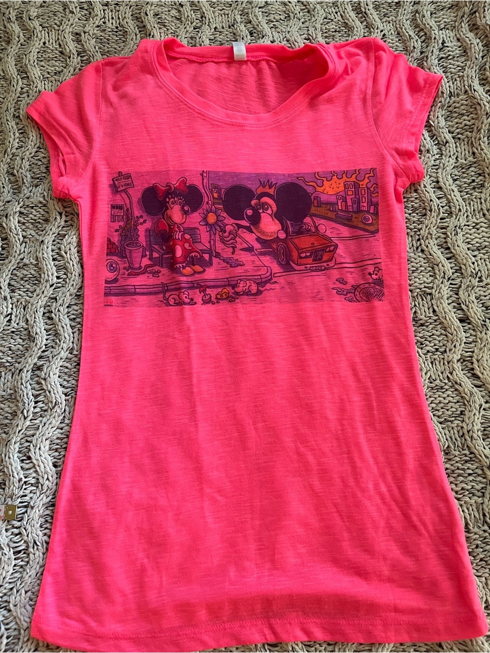 Vintage Style Underground Pink Parody Graphic Tee NWOT
